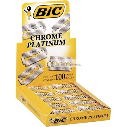 BIC Chrome Platinum Dvojitá Hrana Bezpečnostná Holiaca Čepeľ Jednorazová 100 Kusov