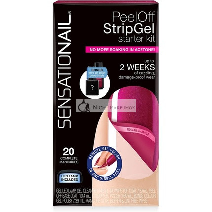 Sensationail Peel-Off Strip Gel Štartovací Set Malinové Víno