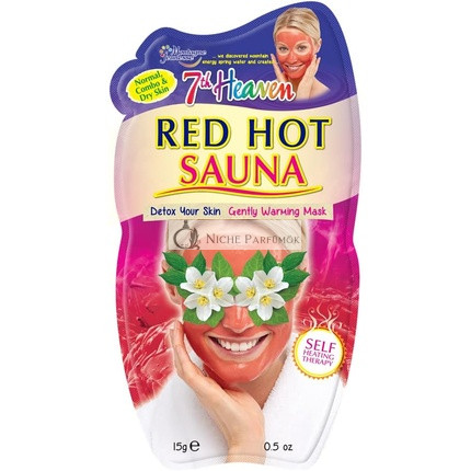 7th Heaven Červená horúca sauna jemne hrejivá pleťová maska s limetkovým olejom a jazmínom pre detoxikáciu pleti - Ideálna pre normálnu, zmiešanú a suchú pleť