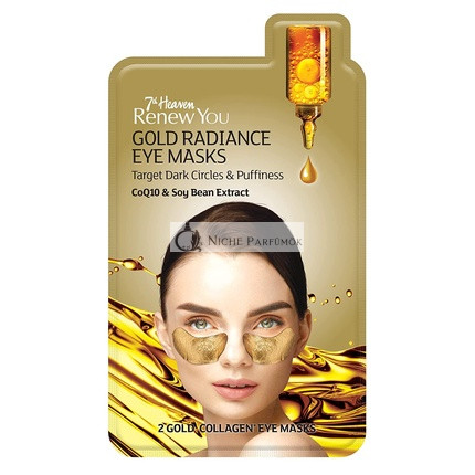 7th Heaven Renew You Gold Radiance Očné Maska Obohatená CoQ10 a Extraktom Sóje na Boj proti Tmavým Kruhom a Opuchom