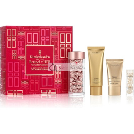 Elizabeth Arden Hladké, Opravené a Pevné Retinol + HPR Ceramid Kapsuly 4-dielna Darčeková Sada - Anti-Aging Starostlivosť o Pleť na Hladké Jemné Linky a Vrásky