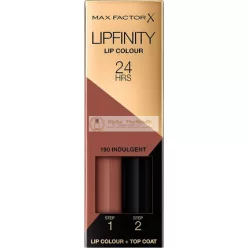   Max Factor Lipfinity Dlhodobý dvojstupňový rúž 190 Indulgent, 4,2g
