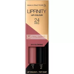   Max Factor Lipfinity Dlhodobý Dvojstupňový Rúž 016 Žiarivá Rúžová + Krycí Lak 4,2g