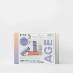   ATTITUDE Oceanly Starnúca Pokožka Denná Starostlivosť o Tvár Rutinová Sada PHYTO AGE Cestovná Veľkosť Tyčiek - Balenie 4