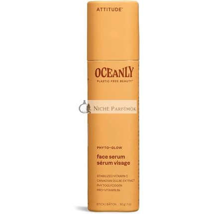 ATTITUDE Oceanly Sérum na Tvár, EWG Overené Rastlinné a Minerálne Zloženie, Vegánske Kozmetické Výrobky PHYTO GLOW Bez Parfumov, 30 gramov