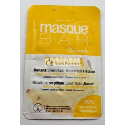 Mask Bar Naturals Banánový list Čistiaca maska na tvár 99% prírodná