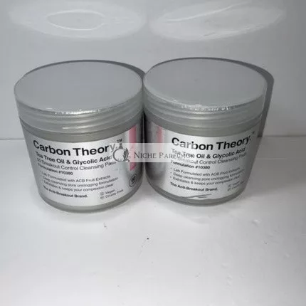 Carbon Theory Olej z čajovníka a glykolová kyselina na kontrolu akné čistiace podložky 60 ks