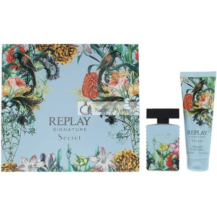 Replay Signature Secret Pre Ženy 2-dielna darčeková sada: Eau De Toilette 50ml - Telový krém