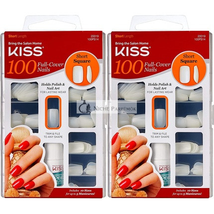 Kiss 100 Plné Kryté Krátke Štvorcové Nechty, Krátka Dĺžka