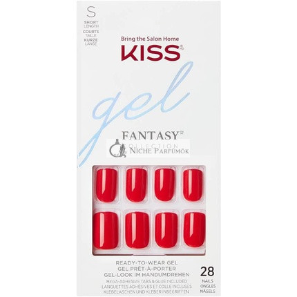 KISS Gel Fantasy Kolekcia Lepiacich Manikúrov - Whatever, Krátka Dĺžka, Štvorcové Falošné Nechty 28 Falošných Nechtov, Lepidlo na Nechty, Nechtový Súbor a Manikúrová Tyčinka