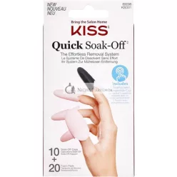   KISS Rýchly systém na odstránenie umelých nechtov a lakov na nechty s 10 opakovateľnými viečkami a 20 jednorazovými penovými podložkami a manikúrovou paličkou