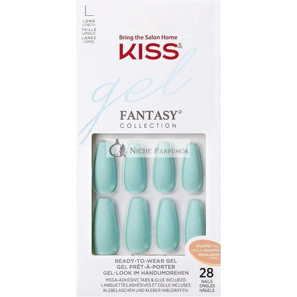KISS Gel Fantasy Collection Back It Up Dlhé Teal Tvarované Gélové Nechty