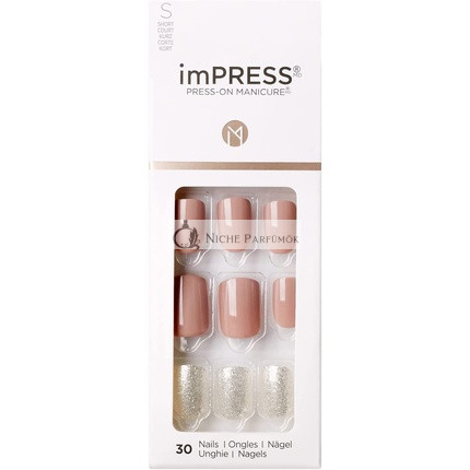 KISS imPRESS Press-On Manikúra One More Chance Krátka Dĺžka Štvorcová s PureFit Technológiou - 30 Falošných Nechtov