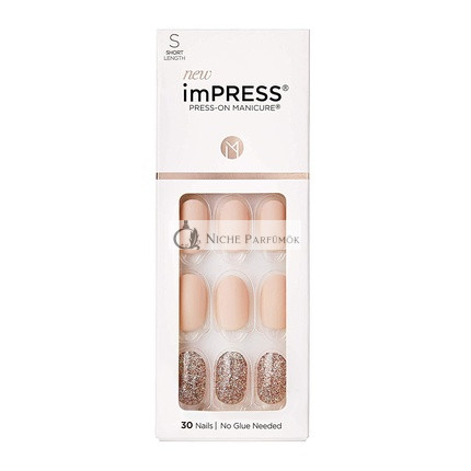 KISS imPRESS Press-On Manicure Evanesis Krátke Štvorcové s PureFit Technológiou - 30 Falošných Nechtov