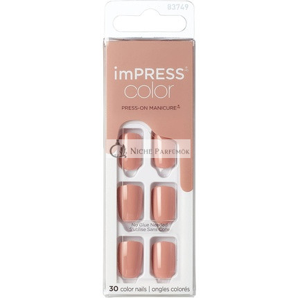 KISS imPRESS Farebný Gél Lak na Nechty Kytica s PureFit Technológiou - Obsahuje Prípravnú Podložku, Mini Súbor, Kutikulovú Palicu a 30 Falošných Nechtov