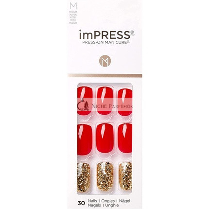 KISS imPRESS Press-On Manikúra Spomienky Stredná Dĺžka Štvorcová s PureFit Technológiou - 30 Falošných Nechtov