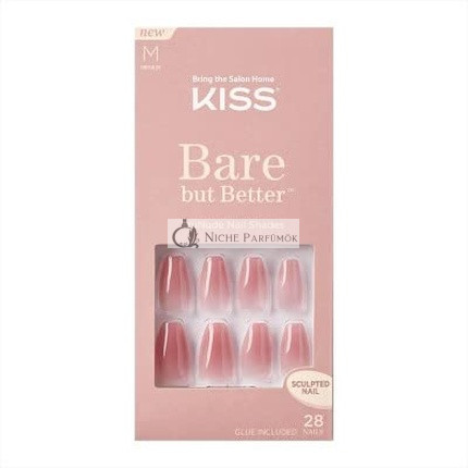 KISS Bare But Better TruNude Umelé Nechty Sada Prírodných Odtieňov 28 Roztrhnutiu Odolné, Nesmývateľné Nechty