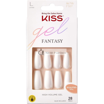 KISS Gel Fantasy Kolekcia Tvarované Umelé Nechty Manikúra Sada s Nechtným Pilníkom, Lepidlo na Nechty a 28 Ragaszovacích Nechtov