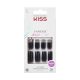 KISS Gel Fantasy Tlačené Nechty Gélové Čierne Dlhé Štvorcové Tvar, 28 Nechtov, 2g Lepidlo, 1 Manikúrna Tyčinka, 1 Mini Pilník