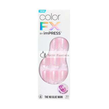 KISS imPRESS No Glue Mani Press-On Nechty Farba FX Pop Star Svetlo Ružová Krátka Veľkosť Squoval Tvar Obsahuje 30 Nechtov Prípravný Pad Pokyny 1 Manikúrová Tyčinka 1 Mini Pilník