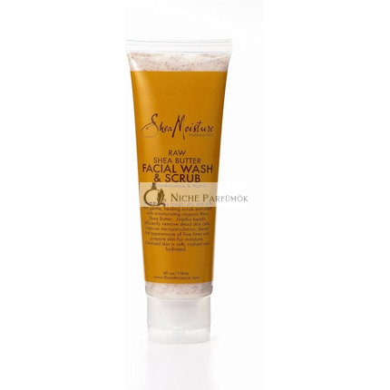 Shea Moisture Raw Shea Butter Čistiaci a Peelingový Gél na Tvár, 113g
