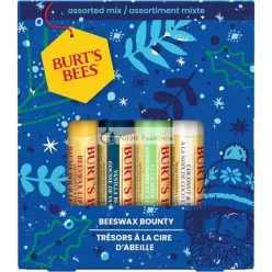   Burt's Bees Balzam na pery Darčeková Sada - Včelí vosk, Vanilkový struk, Uhorková mäta, Kokos