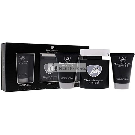 Tonino Lamborghini Mitico 3-dielna darčeková sada: Eau De Toilette 125ml, Sprchový gél 100ml, Balzam po holení 100ml