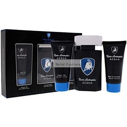 Tonino Lamborghini Acqua 3-dielna darčeková sada: Eau De Toilette 125ml, Sprchový gél 100ml, Balzam po holení 100ml