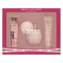   Ariana Grande Sweet Like Candy 3-dielna darčeková sada pre ženy, 50ml Eau De Parfum Spray, 100ml Telové maslo, 100ml Gél do kúpeľa a sprchy