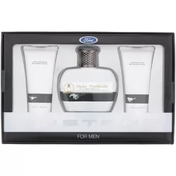   Mustang White 3-dielna darčeková sada: Eau De Toilette, balzam po holení a šampón na vlasy a telo 100ml