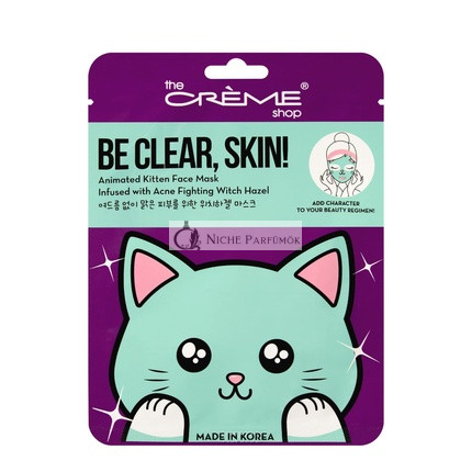 Be Clear, Skin! Animovaný Kocúrik Masque s Mágickým Lieskovcom proti Akne - Jeden Kus