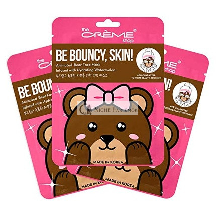 Animovaná Miss Bear Hydratačná Maska na Tvár s Melónom
