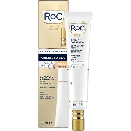 RoC Retinol Correxion Oprava Ránok Denný Hydratačný Krém SPF 30, Hydratačný SPF Krém, Proti Ránkam a Starnutiu Pleti, UVA/UVB Ochrana - 30 ml