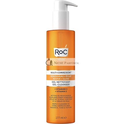 RoC Multi Correxion Revive + Glow Gél Čistič - Osviežujúci Čistič Tváre s Vitamínom C, 177ml