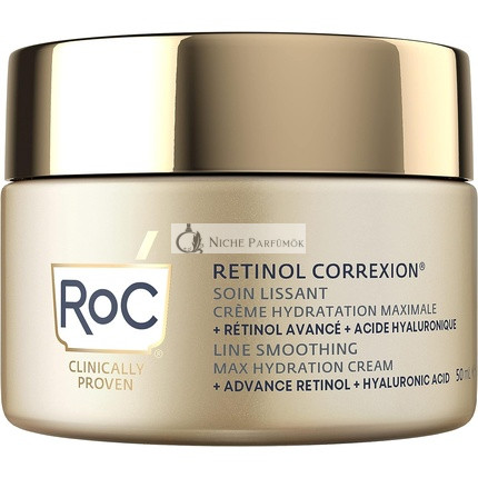 RoC Retinol Correxion Vyhladzujúci Max Denný Hydratačný Intenzívny Anti-Aging Krém s Hyalurónovou Kyselinou, 50 ml