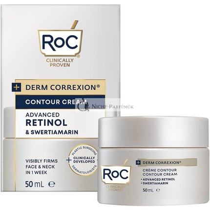 RoC Derm Correxion Kontúrový Krém na Tvár, Krk a Čelusť, Viditeľné Zpevnenie Tváre, Zpevnenie Krku, 50ml