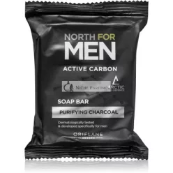   Oriflame North for Men Aktív uhlí Tuhé čistiace mydlo - 100 g