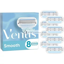   Gillette Venus Smooth Holiace čepele pre ženy Lubrastrip s rastlinnými olejmi - balenie 8 ks
