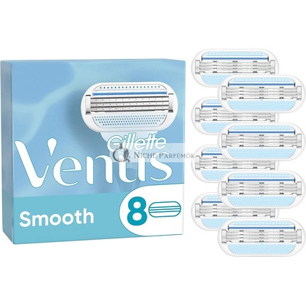 Gillette Venus Smooth Holiace čepele pre ženy Lubrastrip s rastlinnými olejmi - balenie 8 ks