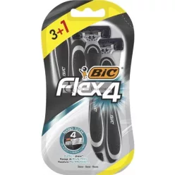   Bic Flex 4 Pánska Holiaca Čepeľ s Mazacou Páskou a Otočnou Hlavou pre Hladké a Presné Holenie, 4 kusy - Balenie 4