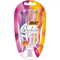   BIC Miss Soleil Farebná Kolekcia 3-Čepelové Žiletky pre Ženy 8 ks