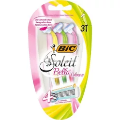  BIC Soleil Bella Farebné 4-čepeľové dámske holiace strojčeky balenie 3 kusy so sklopnými čepeľami
