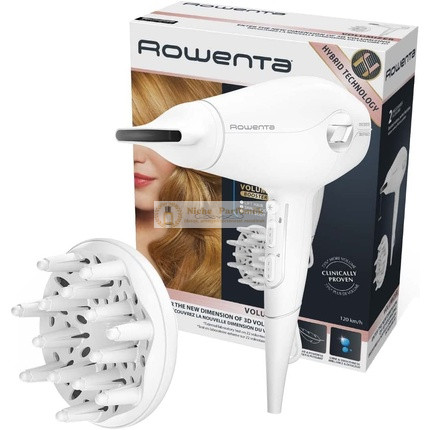 Rowenta Volumizer CV6130 Sušič na vlasy 2400W, Biela a Strieborná