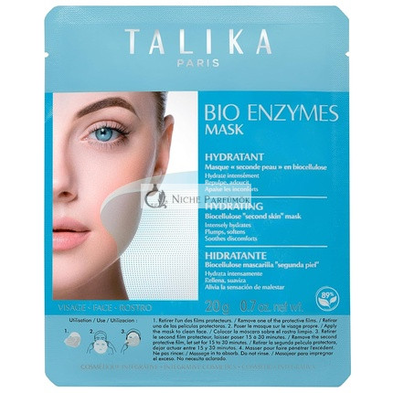 Talika Bio Enzýmy Mask Hydratačná Maska na Tvár s Bio-Cellulózou - Vyživujúca Maska na Suchú Pokožku