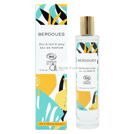 BERDOUES Fleur de Tiare & Ylang Organické Eau de Toilette Sprej pre Ženy, 50 ml
