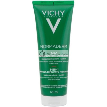 Vichy Normaderm 3 v 1 Scrub Čistiaca Maska Krém na Citlivú Pleť, 125ml