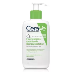   CeraVe Hydratačný Čistiaci Lotion na Tvár a Telo Normálnu a Suchú Pokožku s Kyselinou Hyalurónovou a 3 Základnými Ceramidmi, 1L Mandľa