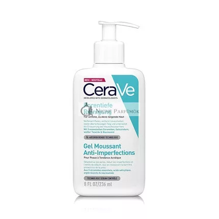 CeraVe Hĺbkovo čistiaci penivý čistič pleti pre aknóznu pleť s ílom a niacinamidom, 236ml