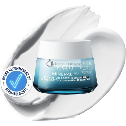 Vichy Minéral 89 Hyalurónová Kyselina Bohatá Hydratačná Krém pre Suchú Pokožku, 50ml