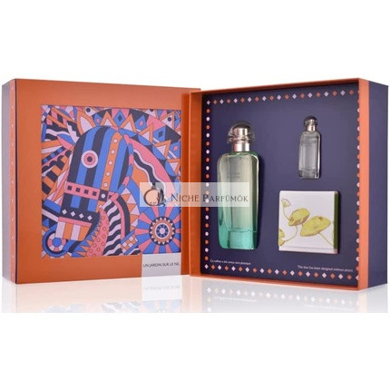 Hermès Un Jardin Sur Le Nil Darčeková sada - 100ml Eau De Toilette + 7.5ml Eau De Toilette + 50g Mydlo